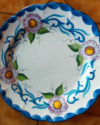 Piatto di ceramica dipinto a mano Vietri sul mare
