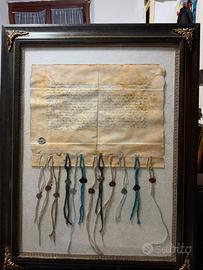 Raro manoscritto Antico su pergamena con sigilli