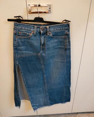 gonna di jeans con spacco 
