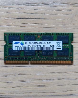 Sodimm Samsung 2GB (1x2GB) PC3-8500 DDR3-1066 1,5V