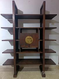 Libreria legno massello Teak indiano originale 