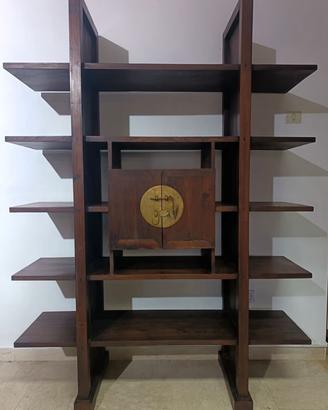 Libreria legno massello Teak indiano originale 