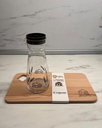 Set Cucina Mulino Bianco: Oliera in Vetro+Tagliere
