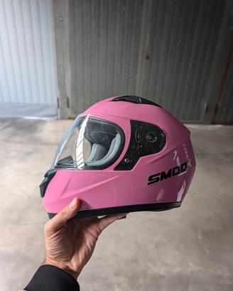 Casco moto SMOOK KIDS rosa