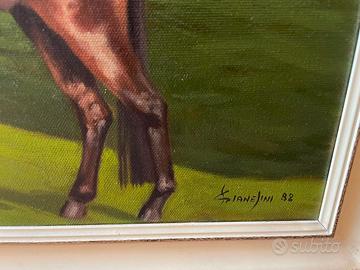 Grande quadro firmato del 1988 con cavalli