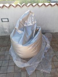 Puff poltrona a sacco GRANDE Ecopelle silver