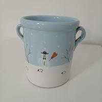 Antico Vaso Giara Terracotta Smaltata 20 cm Vintag