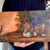 ANTICO QUADRO DIPINTO OLIO SU TAVOLA 