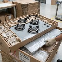 Piano cottura 4 fuochi vetro satinato gas o gpl