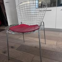 Sedia design in metallo cromato imitazione Bertoia