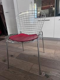 Sedia design in metallo cromato imitazione Bertoia