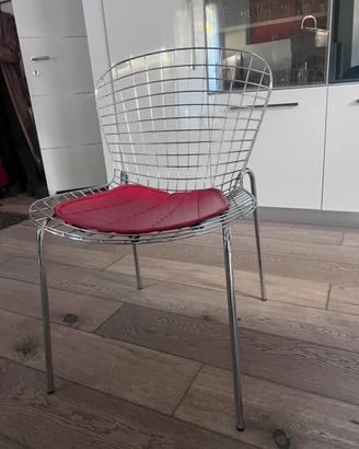 Sedia design in metallo cromato imitazione Bertoia