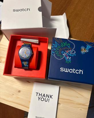 Swatch dragon in waves