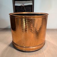 Portavaso sottovaso in rame con ruote