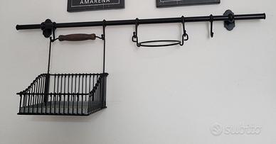 Organizer da parete in metallo nero Ikea