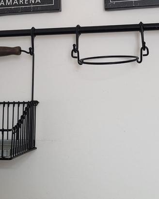 Organizer da parete in metallo nero Ikea