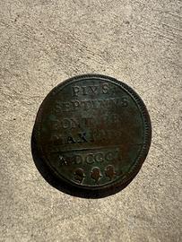 Moneta baiocco 1802 stato pontificio papa Pio VII