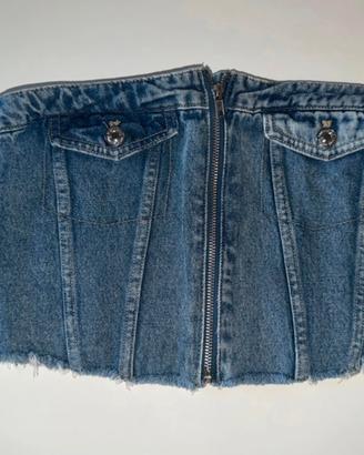 Top corto di jeans