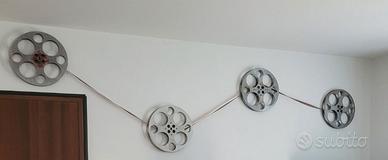 4 bobine cinema 35mm grandi 43 cm + pellicola
