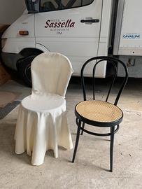 Sedie Thonet nera ferro finta paglia con vestina