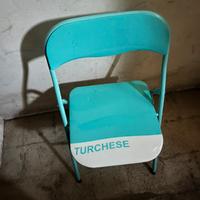 Sedia pieghevole tipo Pantone turchese