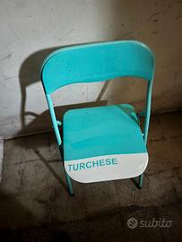 Sedia pieghevole tipo Pantone turchese