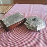 Coppia di portagioie anni 50' lavorato a mano