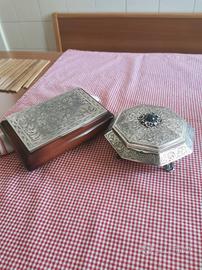 Coppia di portagioie anni 50' lavorato a mano