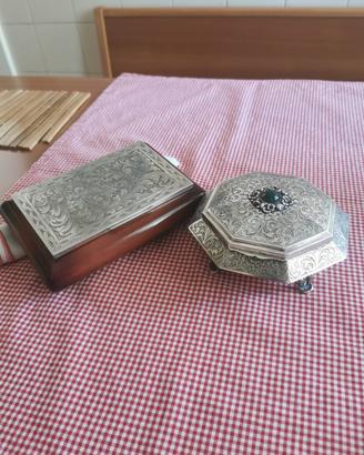 Coppia di portagioie anni 50' lavorato a mano