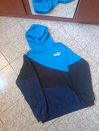 🩵🖤💙 Felpa Puma con cappuccio – Tricolore