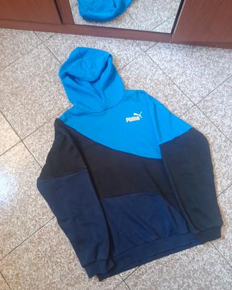 🩵🖤💙 Felpa Puma con cappuccio – Tricolore