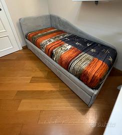 Letto singolo imbottito con secondo letto