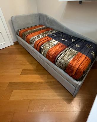 Letto singolo imbottito con secondo letto