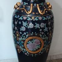 Anfora grande decorata blu e oro