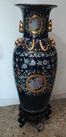 Anfora grande decorata blu e oro