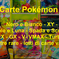 Carte Pokémon di tutti i tipi, ricca collezione