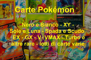 Carte Pokémon di tutti i tipi, ricca collezione