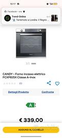 Forno elettrico ventilato Candy A+ 60 cm inasso