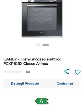 Forno elettrico ventilato Candy A+ 60 cm inasso