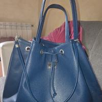 borsa pelle blu 