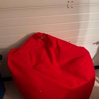 Pouf / Poltrona morbida rossa palline polistirolo