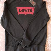 👕 Felpa Levi’s nera con logo rosso uomo tgS nuova