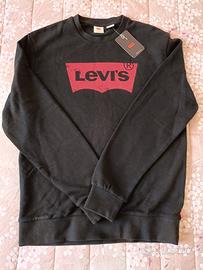 👕 Felpa Levi’s nera con logo rosso uomo tgS nuova