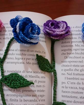 Roselline all'uncinetto segnalibro segnaposto