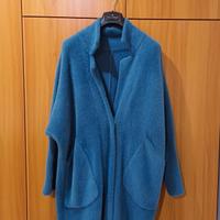 Cappotto donna teddy turchese 