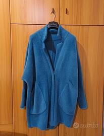 Cappotto donna teddy turchese 