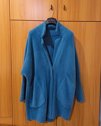 Cappotto donna teddy turchese 
