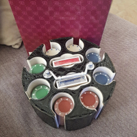 Valigetta in ecopelle con carte poker e fish-nuovo