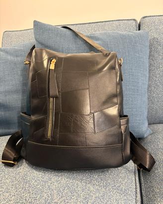 Zaino antifurto da donna in similpelle marrone