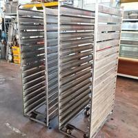 5 carrelli portateglie inox usati